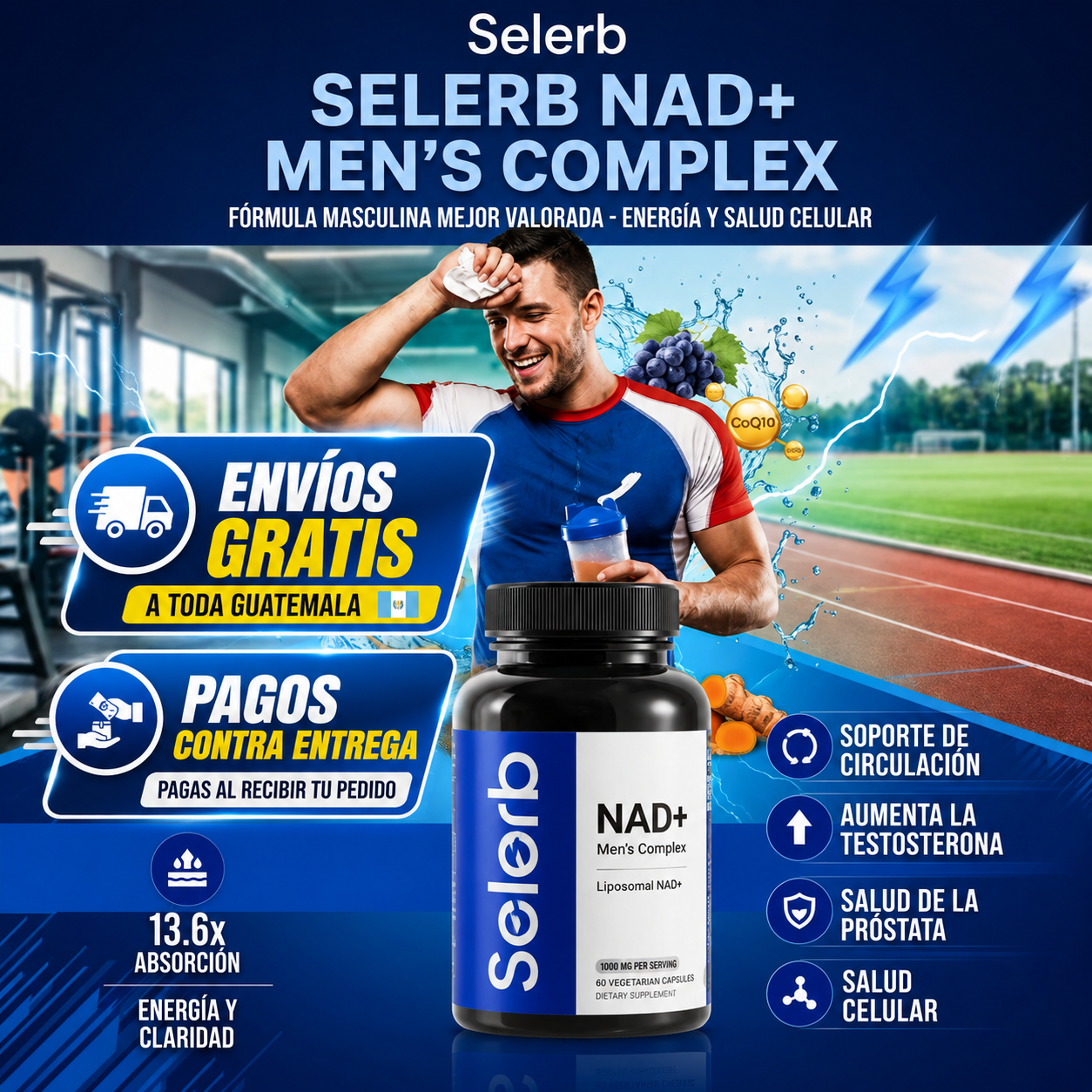 Selerb NAD + 60 Cápsulas - Fórmula Premium de vitalidad