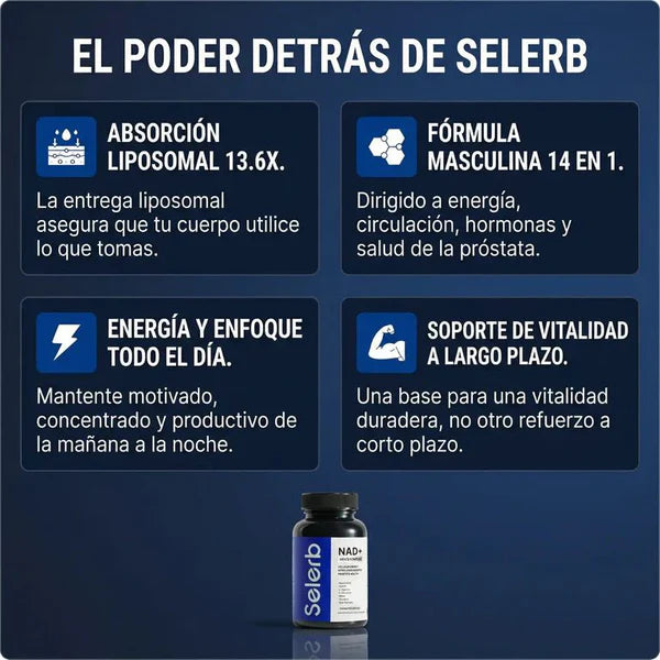 Selerb NAD + 60 Cápsulas - Fórmula Premium de vitalidad